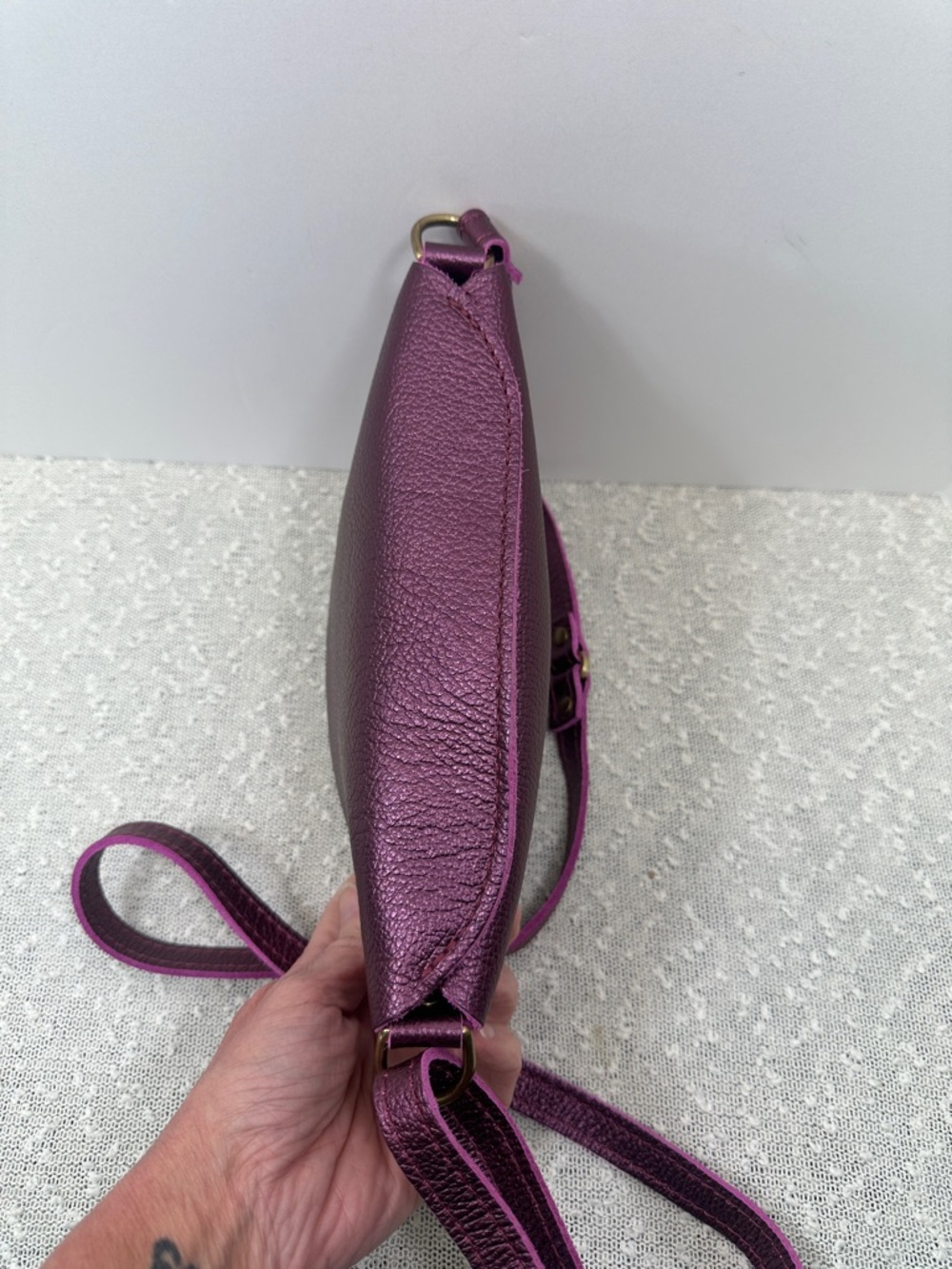 PORTLAND LEATHER GOODS Premium Small Ultraviolet Koala Sling Bag & Snap Wallet - Picture 7 of 12